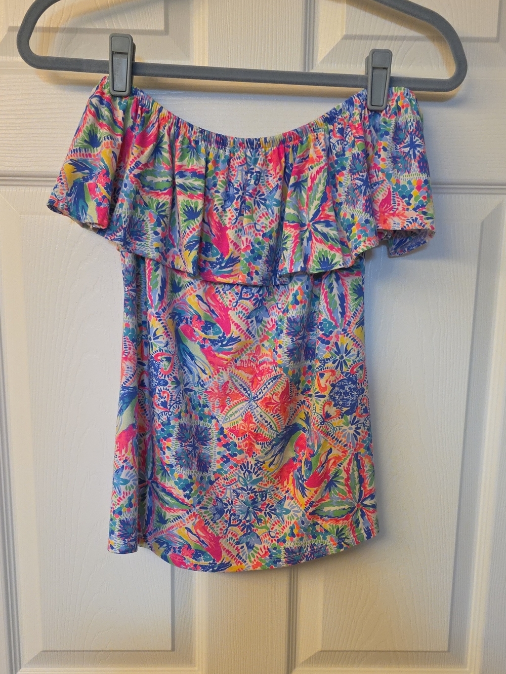 Lilly Pulitzer Off-shoulder Floral Mosaic Ruffle Top - Multi